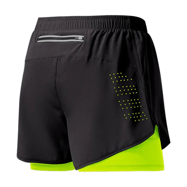 VELOX løbeshorts til mænd — fluorescerende grøn — gym og fitness