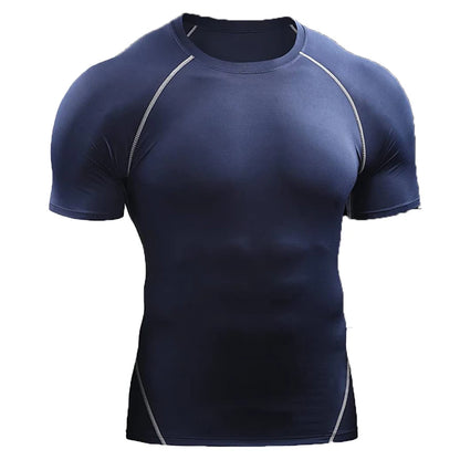 VELOX elastisk sports t-shirt til mænd — navy — træning og løb