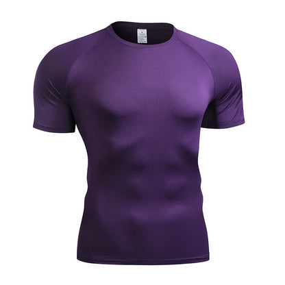 VELOX elastisk sports t-shirt til mænd — violet — træning og løb